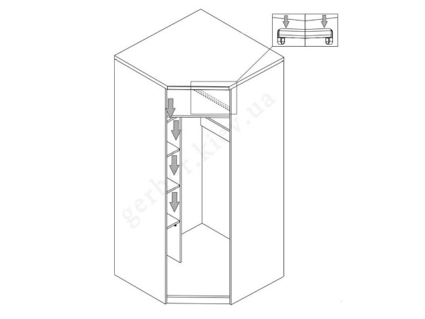 DOORSET Шафа кутова 1D MEBELBOS