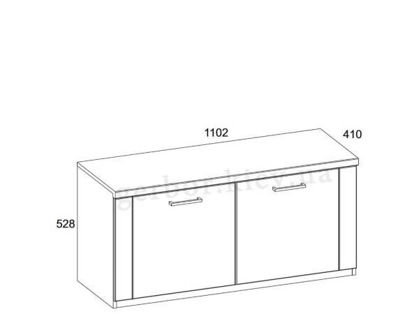 DOORSET Тумба для взуття 2D MEBELBOS