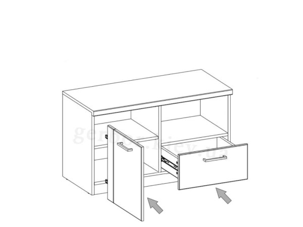 DOORSET Тумба для взуття 1D1S MEBELBOS