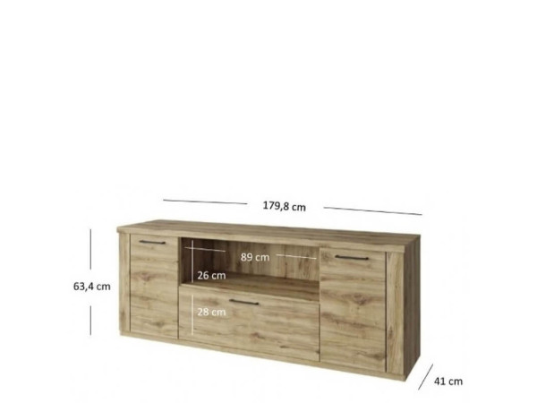 DOORSET Тумба ТВ 2D1S/180 MEBELBOS