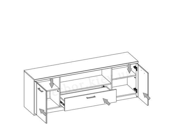 DOORSET Тумба ТВ 2D1S/180 MEBELBOS