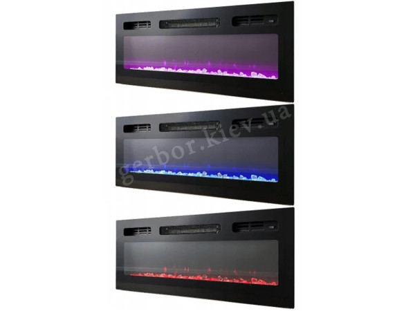 GRANERO CAMA MEBLE Тумба ТВ чорний / чорний глянець з чорним електрокаміном