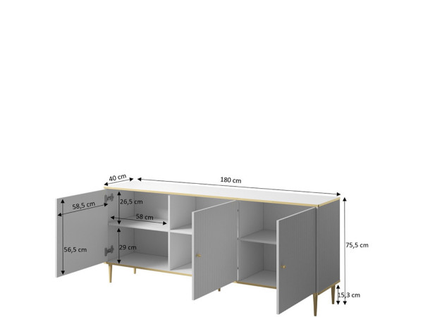 GLAMOUR CAMA MEBLE Комод чорний