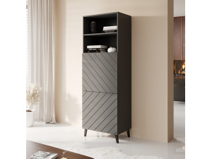 ABETO CAMA MEBLE Стелаж 60 графіт / графіт глянець