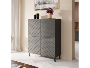 ABETO CAMA MEBLE Комод 100 графіт / графіт глянець