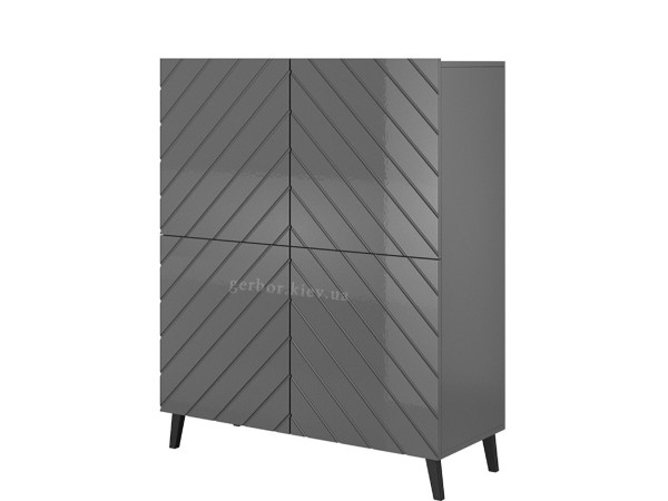 ABETO CAMA MEBLE Комод 100 графіт / графіт глянець