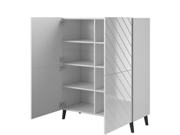 ABETO CAMA MEBLE Комод 100 білий / білий глянець