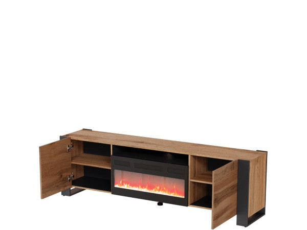 WOOD EF CAMA MEBLE Тумба ТВ з чорним електрокаміном