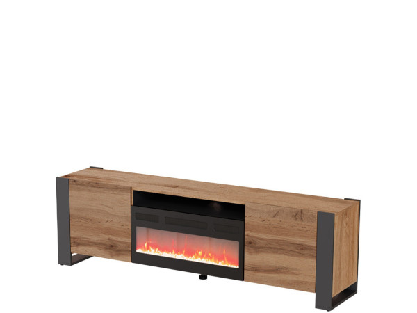WOOD EF CAMA MEBLE Тумба ТВ з чорним електрокаміном