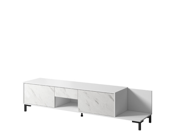 MARMO 2D1S1K CAMA MEBLE Тумба ТВ білий / білий мармур