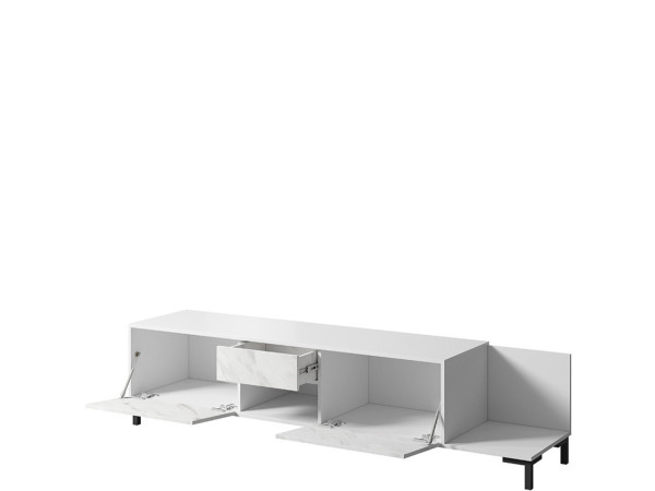 MARMO 2D1S1K CAMA MEBLE Тумба ТВ білий / білий мармур