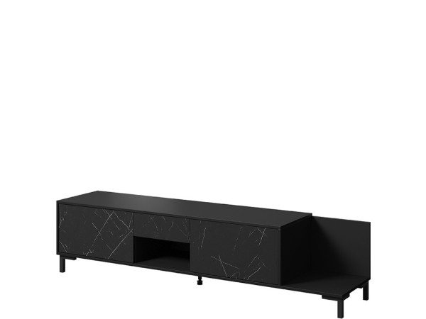 MARMO 2D1S1K CAMA MEBLE Тумба ТВ чорний / чорний мармур
