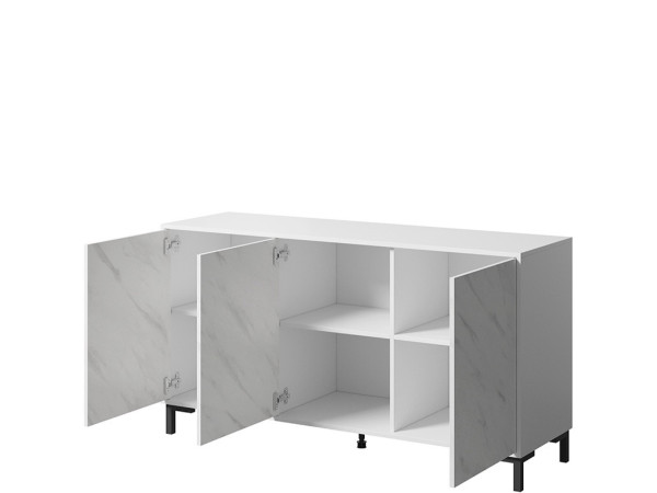 MARMO 150 3D CAMA MEBLE Комод білий / білий мармур