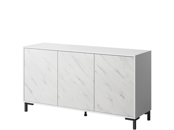 MARMO 150 3D CAMA MEBLE Комод білий / білий мармур