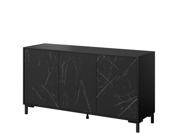 MARMO 150 3D CAMA MEBLE Комод чорний / чорний мармур