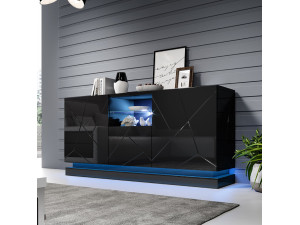 QIU 2D1K CAMA MEBLE Комод чорний глянець