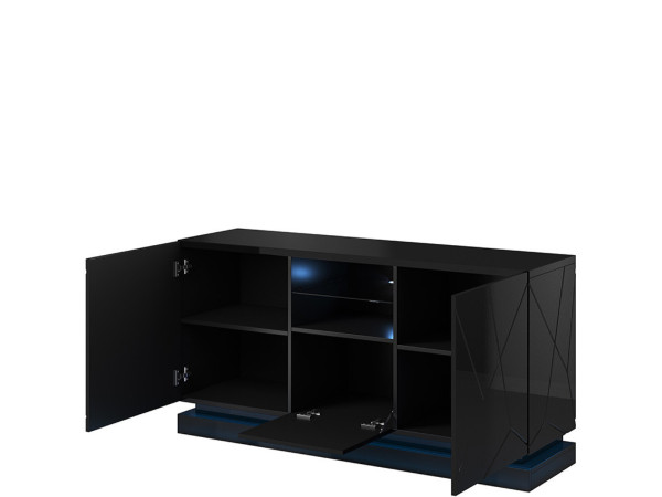 QIU 2D1K CAMA MEBLE Комод чорний глянець