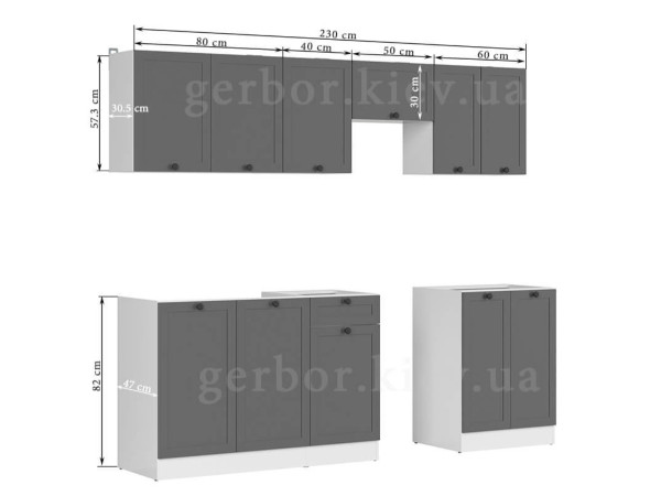 JUNONA LINE 230 BBL Кухня BRW графіт (без стільниці)