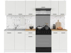JUNONA LINE 240 ZBL Кухня BRW крейдяний глянець