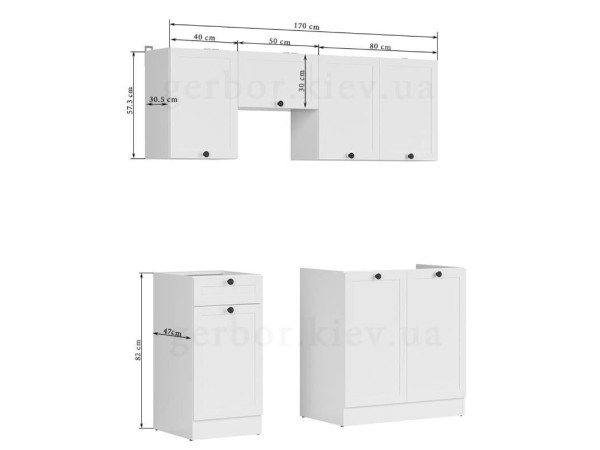 JUNONA LINE 170 ZBL Кухня BRW білий