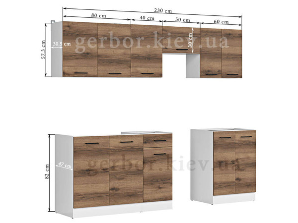 JUNONA LINE 230 ZBL Кухня BRW делано темний