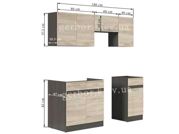 JUNONA LINE 180 ZBL Кухня BRW сонома