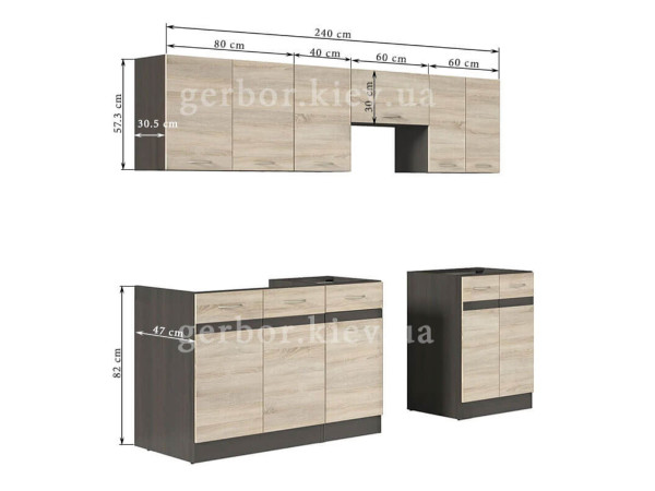 JUNONA LINE 240 ZBL Кухня BRW сонома