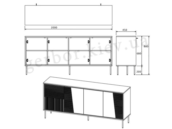 ABI 200 4D CAMA MEBLE Комод кашемір