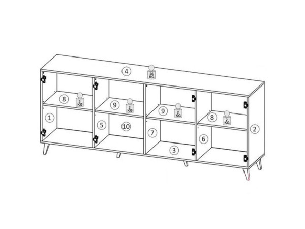 ASTI 200 4D CAMA MEBLE Комод чорний