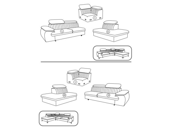 Диван кутовий розкладний БЕЛТ Л / BELT L на ніжках Perfect Home Польща