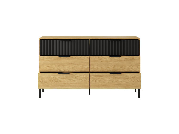 Комод Perfect Home Балтик / Baltic 6S/138 з 6 шухлядами Дуб балтик/чорний