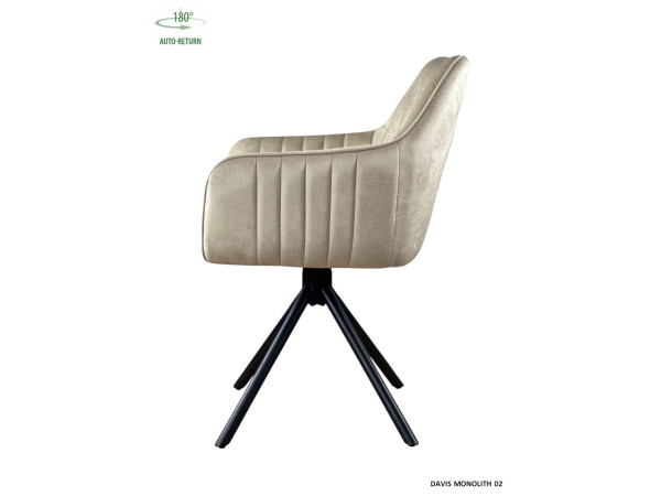 Стілець/крісло поворотне на 180 з автоповерненням FREYA Perfect Home Україна Беж Davis Monolith 02