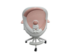 Крісло обертове дитяче з підставкою для ніг PERFECT KIDS ASTRONAUT PINK Perfect Home Україна Рожевий