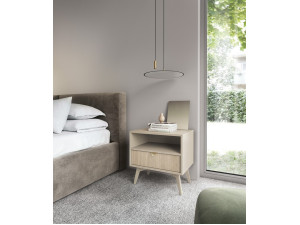 Тумба приліжкова Perfect Home Форест / Forest S54 з 1 шухлядою Беж пісочний/ялиця сканді