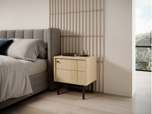 Тумба приліжкова Perfect Home Джапанді / Japandi S54 1-дверна Дуб лінеа