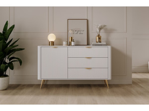 Комод Perfect Home Ланте / Lante 1-дверний з 3 шухлядами і золотими ніжками 1D3S/138 Білий