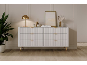 Комод Perfect Home Ланте / Lante з 6 шухлядами і золотими ніжками 6S/163 Білий