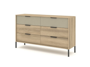 Комод Perfect Home Летто / Letto 6S/153 з 6 шухлядами Дуб терра темний/сірий кам'яний