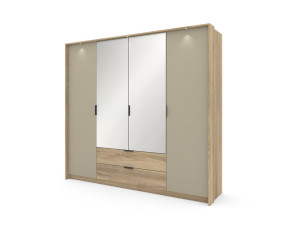 Шафа для одягу Perfect Home Летто / Letto 4D2S/220 4-дверна Дуб терра темний/сірий кам'яний