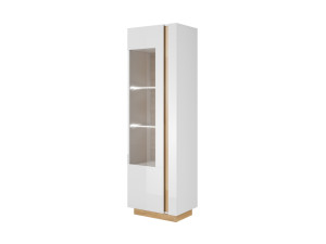 Вітрина висока Perfect Home Арко / Arco 1-дверна 1D1W/60 Білий глянець/дуб грандсон