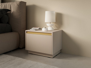 Тумба приліжкова Perfect Home Роял / Royal S54 з 1 шухлядою Бежевий