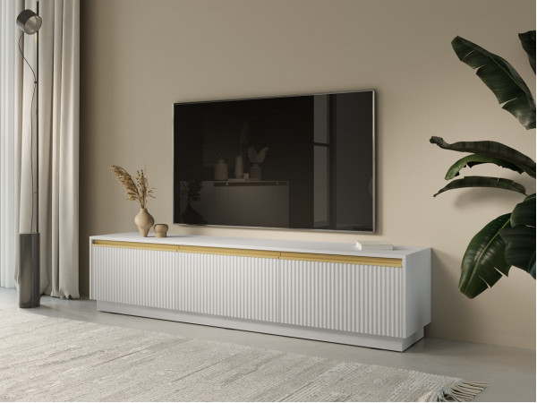 Тумба під ТВ Perfect Home Роял / Royal RTV180 3-дверна Білий