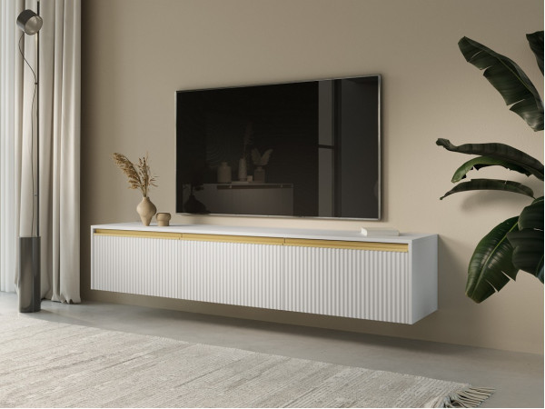 Тумба під ТВ Perfect Home Роял / Royal RTV180 3-дверна Білий