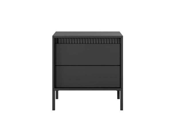 Тумба приліжкова Perfect Home Сенсо / Senso 2S/53 з 2 шухлядами Чорний
