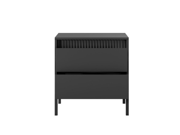 Тумба приліжкова Perfect Home Сенсо / Senso 2S/53 з 2 шухлядами Чорний