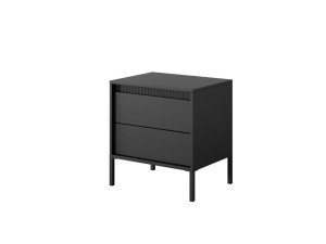 Тумба приліжкова Perfect Home Сенсо / Senso 2S/53 з 2 шухлядами Чорний