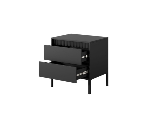 Тумба приліжкова Perfect Home Сенсо / Senso 2S/53 з 2 шухлядами Чорний