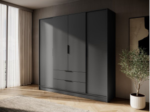 Шафа для одягу Perfect Home Келлі / Kelly 4D 4-дверна Графіт