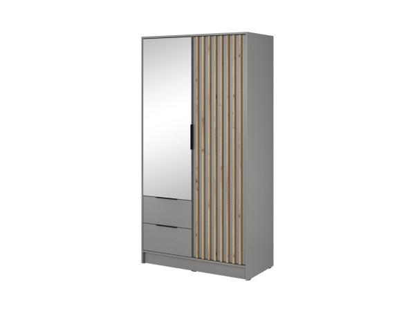 Шафа для одягу Perfect Home Неллі / Nelly 2D 2-дверна з дзеркалом Сірий/дуб артизан