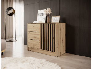 Комод Perfect Home Неллі / Nelly 2D 1-дверний з 3 шухлядами Дуб артизан/чорний